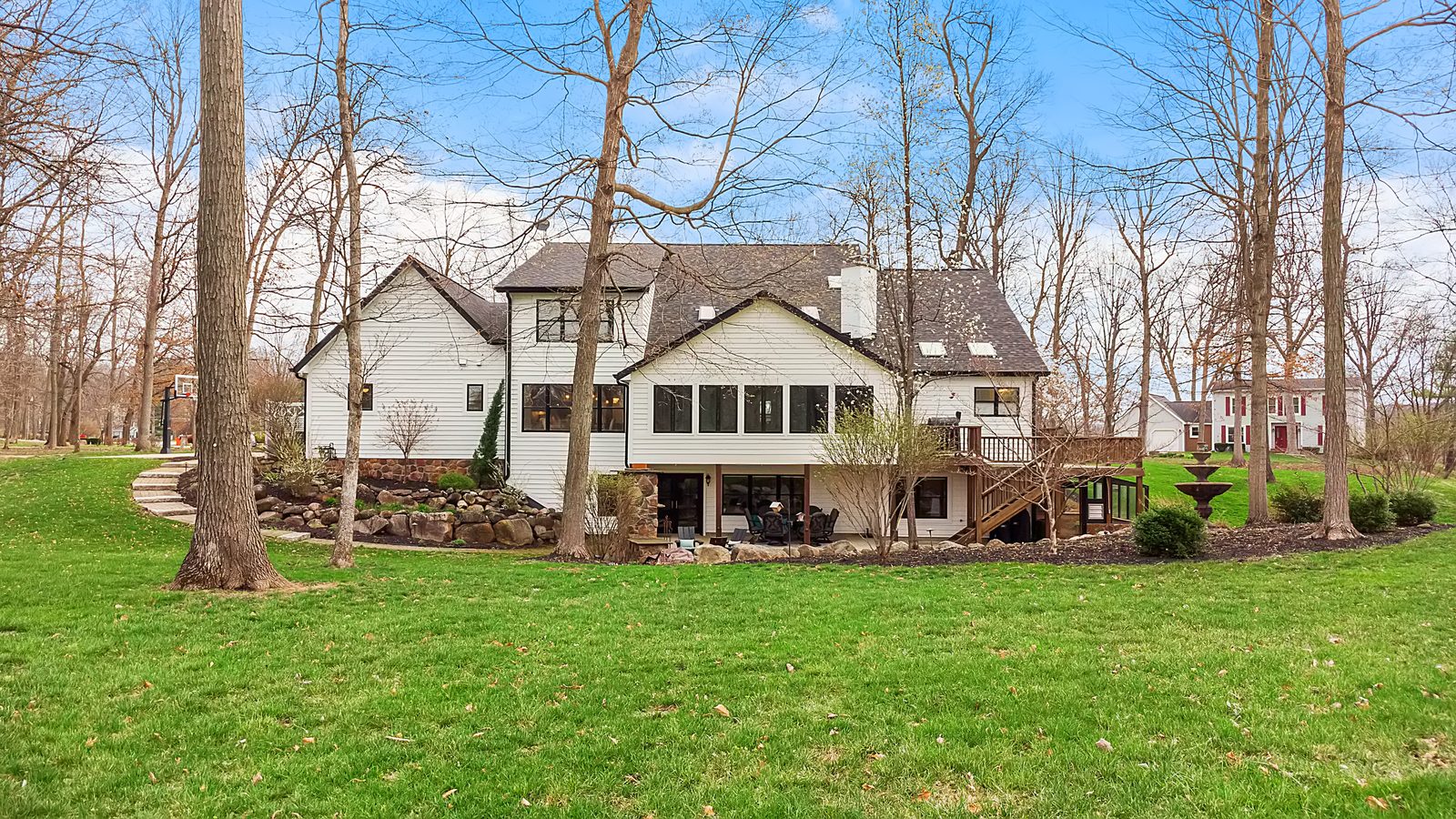 Aerial view of estate property