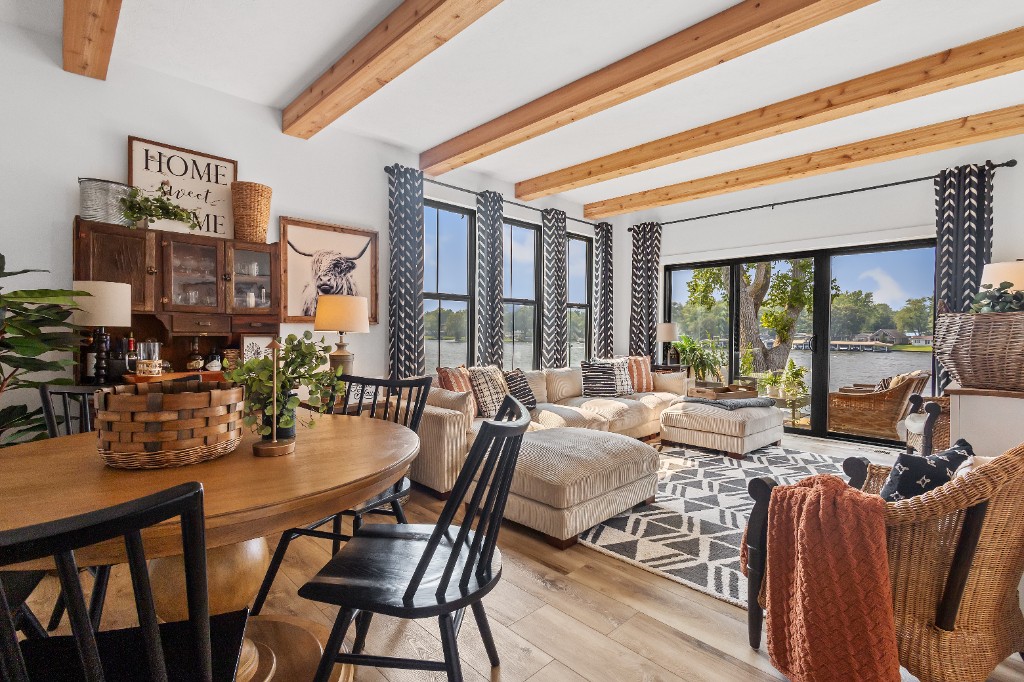 Open living space with windows