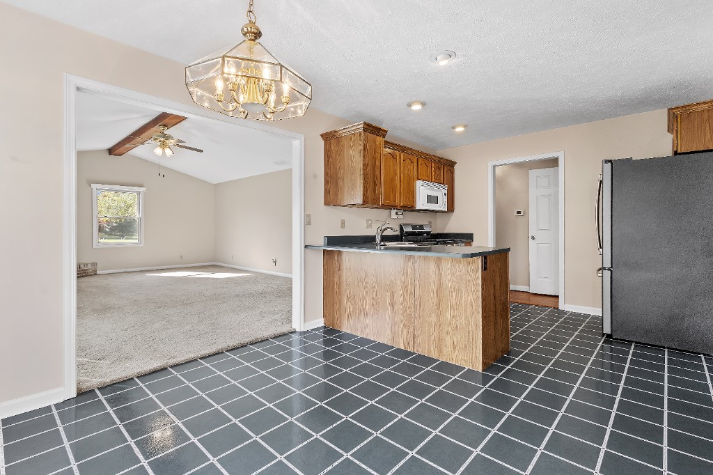 Brick home at sunset